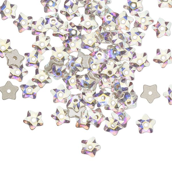 Bead 720pk crystal AB foil back, Swarovski® 5mm star flower 3754 image number 0
