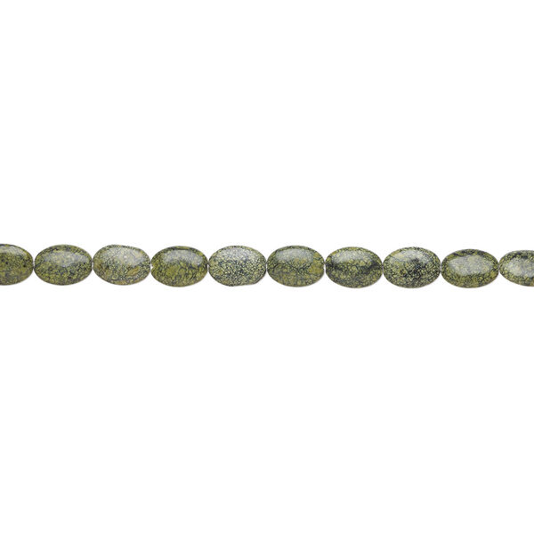 Russian serpentine 1pkg1, puffed oval bead natural, 15 inch 17x13mm-18x14mm image number 1