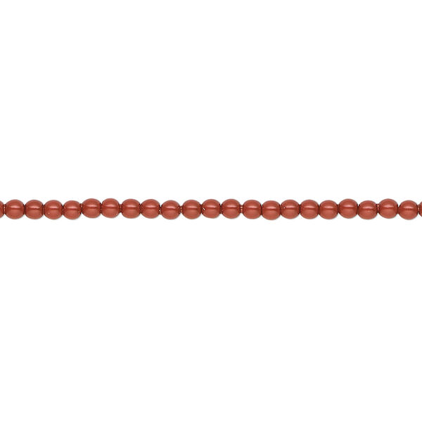 Pearl 100pk dark coral pearl, Crystal Passions® 2mm round 5810 image number 0