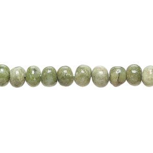 Olive chrysoprase 1pkg1, hand-cut round bead natural 14 inch 4-6mm / 5x4mm-6x5mm