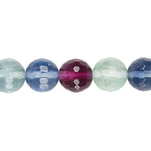 Rainbow fluorite 1pkg1, faceted round bead natural 15.5-16 inch 10mm