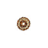 Bead, Egyptian glass rhinestone / epoxy / resin, brown and champagne, 12mm round with pav&eacute; striped design. Sold individually. image number 1