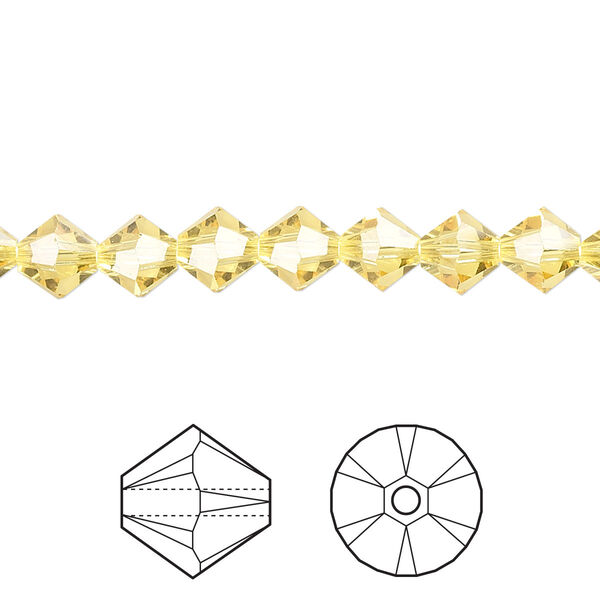 Bead 24pk light topaz, Crystal Passions® 6mm bicone 5328 image number 0