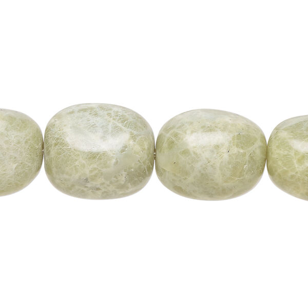 Serpentine 1pkg1, nugget bead natural, 15 inch small to medium image number 0