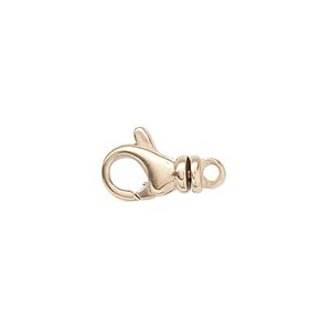 Clasp lobster claw 1pkg1 14Kt gold, 13x7.5mm swivel, 1-strand