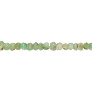Chrysoprase 1pkg1, hand-cut faceted rondelle bead natural 14 inch 4x3mm-5x4mm / 4mm