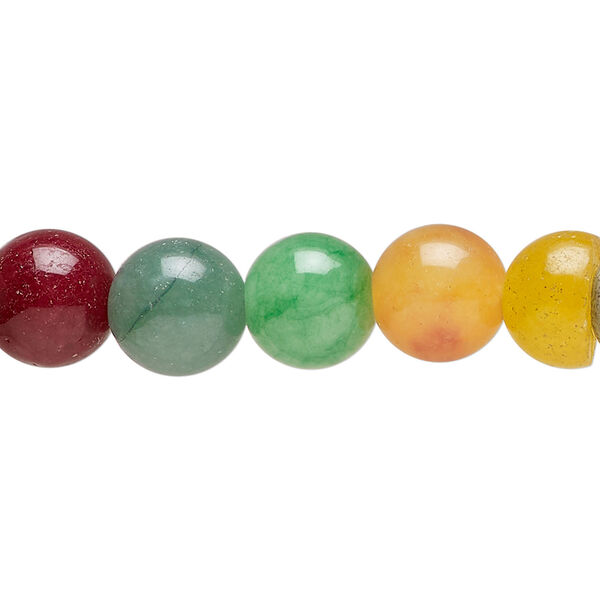 Multi-gemstone 1pkg1, round bead 15 inch 10-11mm image number 2