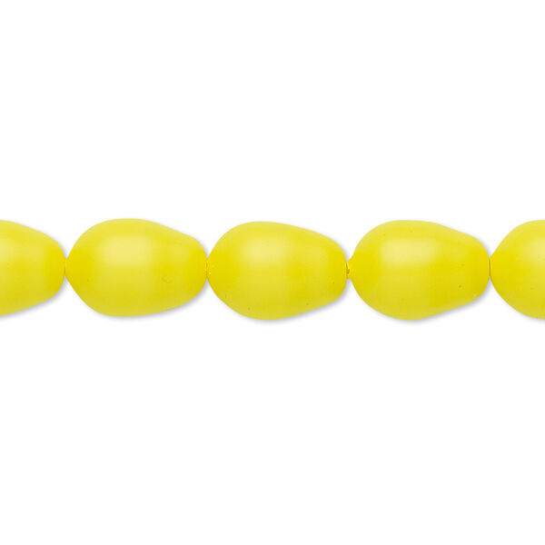 Pearl 10pk neon yellow, Crystal Passions® 11x8mm pear 5821 image number 0