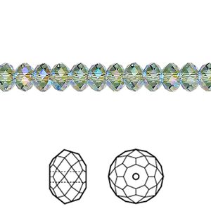 Bead 144pk erinite shimmer 2X, Crystal Passions® 6x4mm rondelle 5040