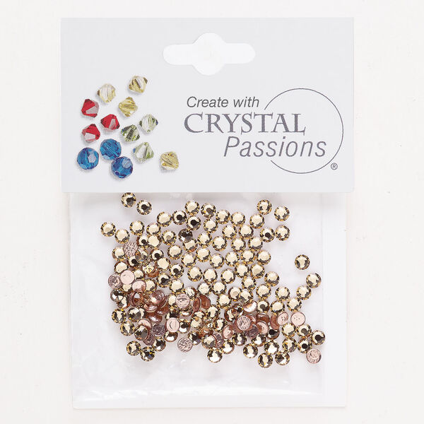 Flat back 1pkg144 light Colorado topaz, Crystal Passions&reg; rhinestone 3.00-3.12mm hotfix round SS12 image number 0