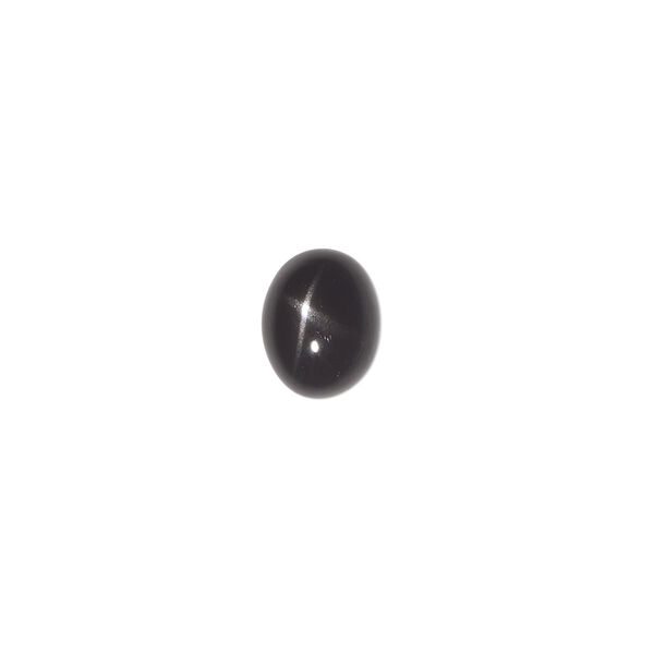 Cabochon, black star diopside (natural), 10x8mm non-calibrated oval, C grade, Mohs hardness 5-1/2 to 6. Sold individually. image number 0