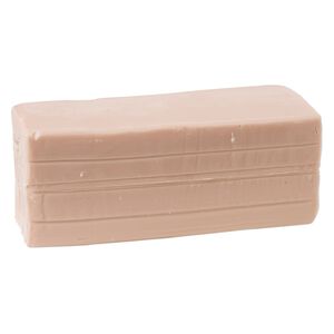 Polymer clay, Sculpey® PREMO, beige. Sold per 1-pound bar.