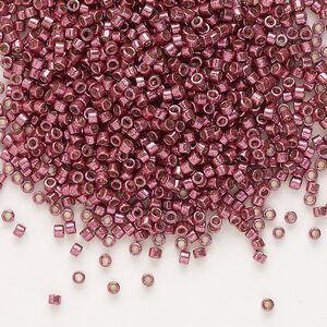 Seed bead, Delica®, glass, pkg/50g, #11 round, Duracoat® opaque galvanized magenta (DB-1849).