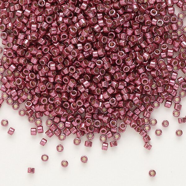 Seed bead, Delica®, glass, pkg/50g, #11 round, Duracoat® opaque galvanized magenta (DB-1849). image number 0