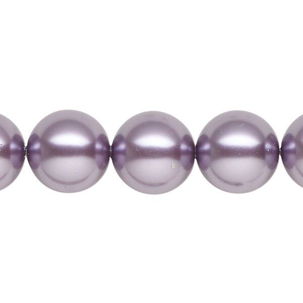 Pearl 100pk light amethyst pearl, Swarovski® 12mm round 5810 image number 0