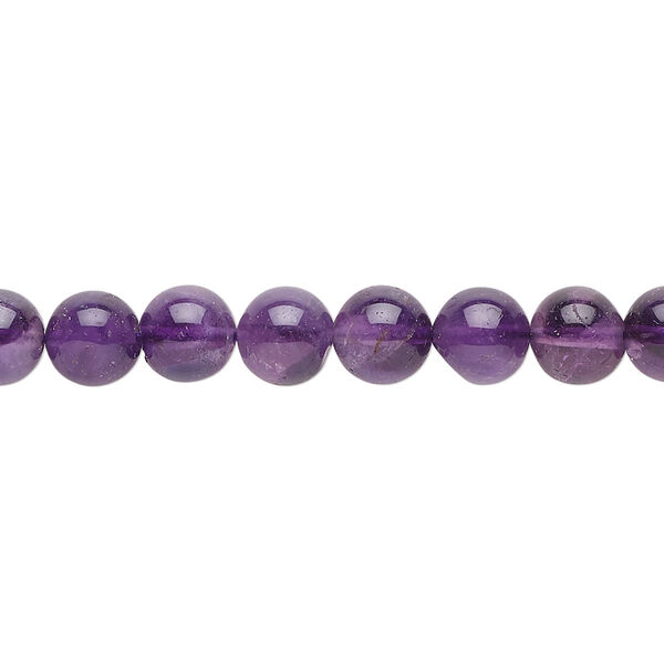 Bead, amethyst (natural), 7mm hand-cut round, C grade, Mohs hardness 7. Sold per 15-1/2" to 16" strand. image number 0