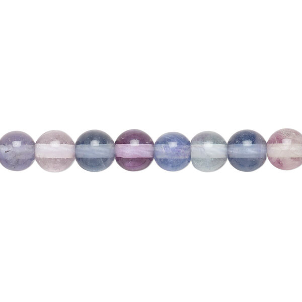 Bead, rainbow fluorite (natural), 6mm round, A grade, Mohs hardness 4. Sold per 15-1/2" to 16" strand. image number 0