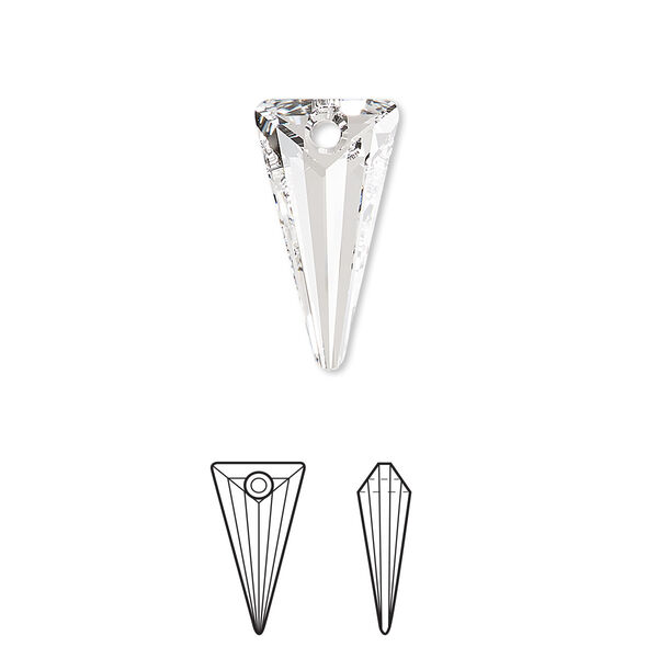 Drop 6pk crystal, Crystal Passions® 18x10mm pendant spike 6480 image number 0