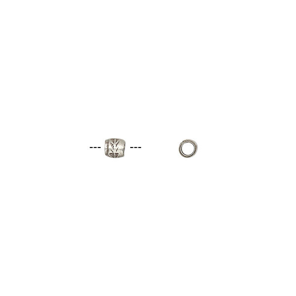 Bead, Hill Tribes, antiqued sterling silver, 3x2mm textured rondelle. Sold per pkg of 10. image number 0