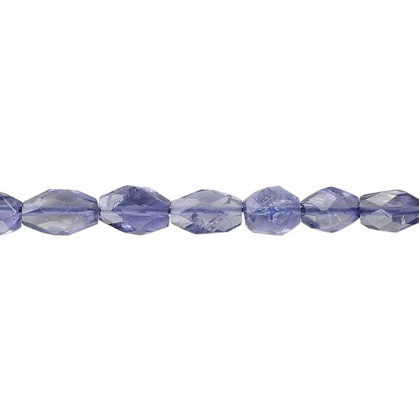 Iolite 1pkg1, hand-cut faceted oval bead 15.5-16 inch 6x5mm image number 0