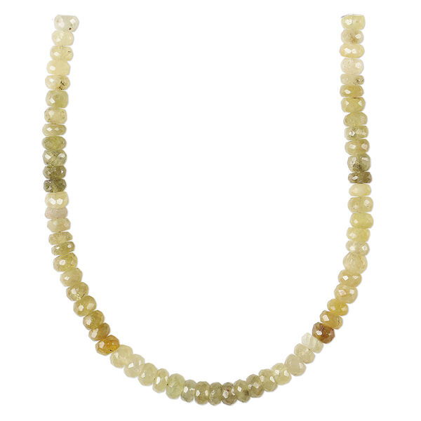 Bead, grossularite garnet (natural), 5x3mm-6x4mm hand-cut faceted rondelle, B grade, Mohs hardness 6-1/2 to 7-1/2. Sold per 8-inch strand, approximately 60 beads. image number 0