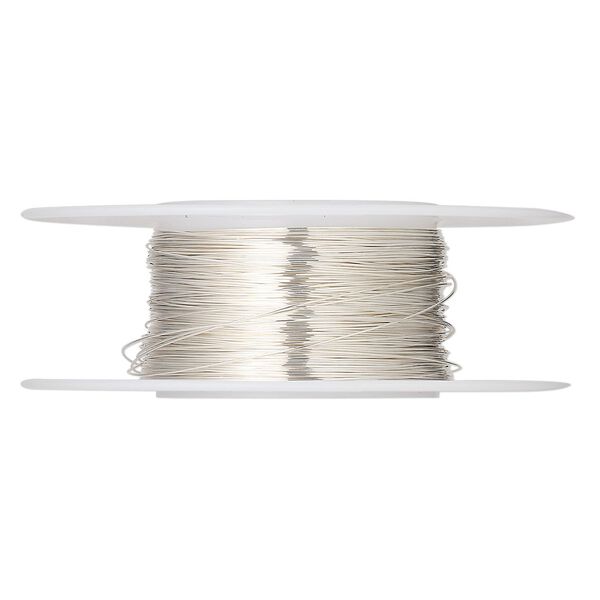 Wire, sterling silver, dead-soft, round, 30 gauge. Sold per pkg of 1 ounce. image number 0