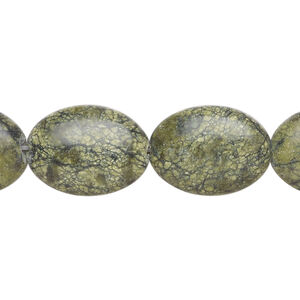 Russian serpentine 1pkg1, puffed oval bead natural, 15 inch 18x13mm-18x14mm