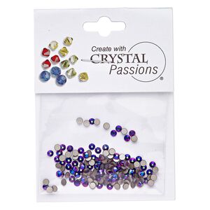 Flat back 144pk crystal scarabaeus green foil back, Crystal Passions® 2.5-2.7mm rose round SS9 2058