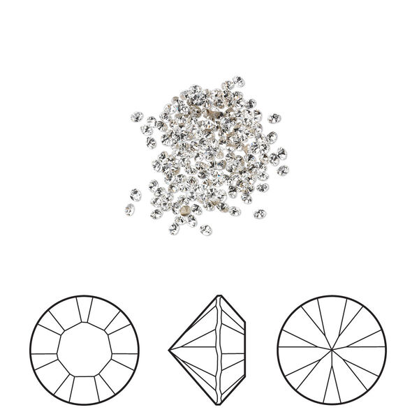 Chaton 1440pk crystal clear foil back, Swarovski® 1.3-1.35mm round PP6 1028 image number 0