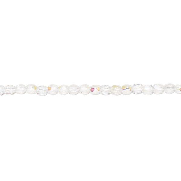 Bead, Czech fire-polished glass, transparent clear AB, 2.5mm faceted round. Sold per pkg of 1,200 (1 mass). image number 0
