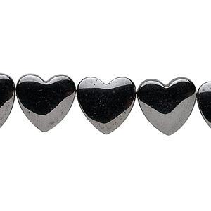 Hemalyke™ 1pkg1, flat heart bead 15.5-16 inch 12mm