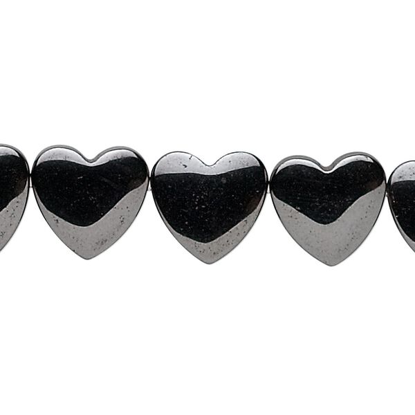 Hemalyke™ 1pkg1, flat heart bead 15.5-16 inch 12mm image number 0
