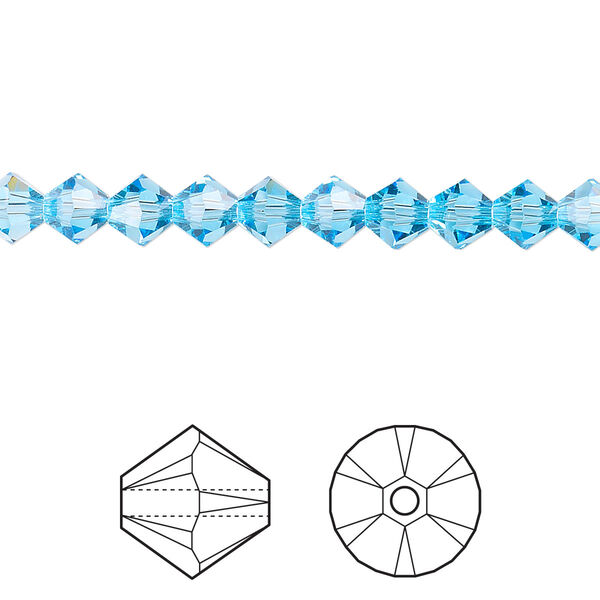 Bead 720pk aquamarine, Swarovski® 5mm XILION bicone 5328 image number 0