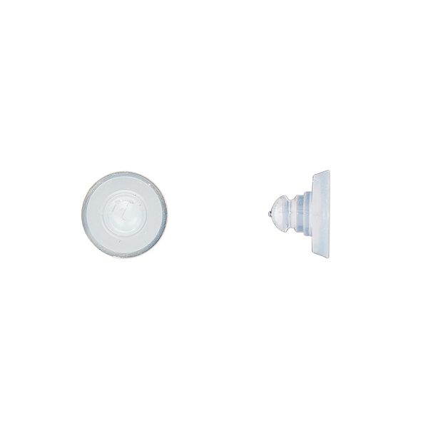 Earnut 1pkg200, 8x6mm disc, silicone clear 100 pair image number 0