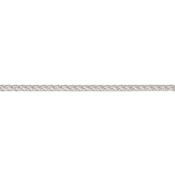 Chain, silver-plated brass, 3.2mm ponytail. Sold per pkg of 5 feet. image number 0