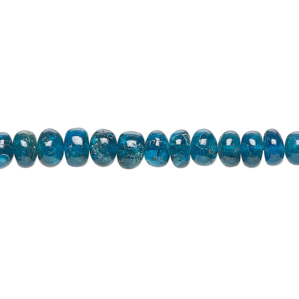 Bead, apatite (natural), 4x3mm-6x4mm hand-cut rondelle with 0.4-1mm hole, C grade, Mohs hardness 5. Sold per 13-inch strand. image number 0