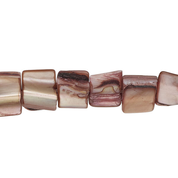 Mother-of-pearl shell 1pkg1, triangle tube bead 15 inch dark taupe 6x5mm-12x9mm image number 0