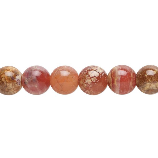 Fire crackle agate 1pkg1, round bead 15.5-16 inch 7.5-8mm image number 0