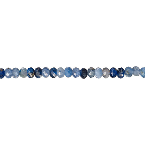 Bead kyanite 1pk, 3x2mm faceted rondelle B grade natural 15.5-16 inch image number 0