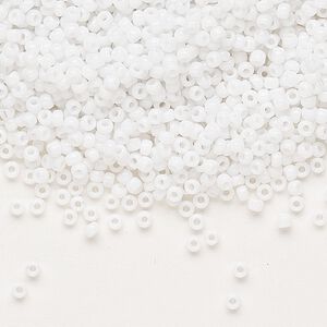 Seed bead, Dyna-Mites™, glass, pkg/1/2kg, #11 round, opaque white, (743 11/0 RR).