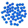Bead, Czech glass druk 1pkg50, transparent light cobalt, 8mm round. image number 1