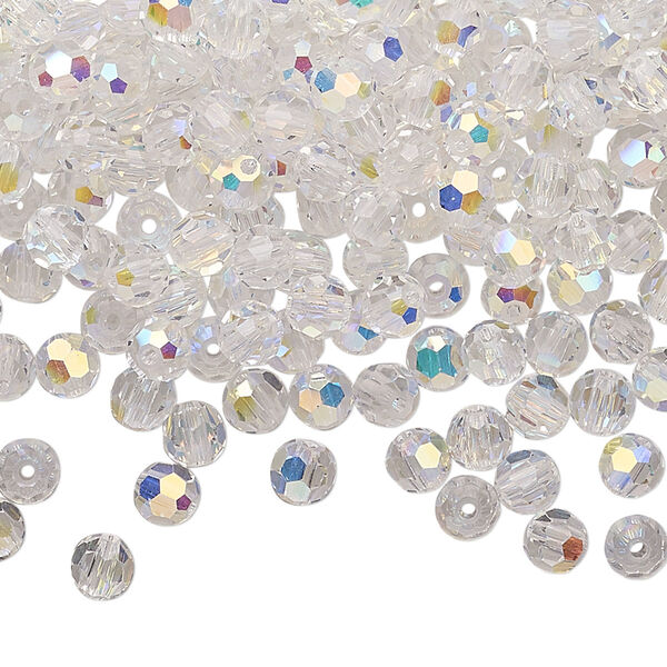 Bead 24pk crystal AB, Preciosa Czech crystal 4mm round image number 0