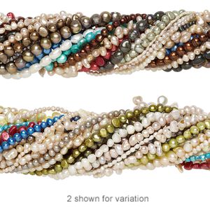 Pearl mix, cultured freshwater (natural / bleached / dyed), mixed colors, 4-24mm mixed shape, C to D grade, Mohs hardness 2-1/2 to 4. Sold per (25) 15" to 16" strands.