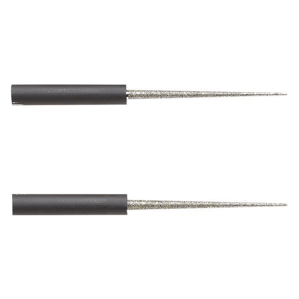 Replacement bead reamer tips, Beadalon®, rubber and diamond-coated steel, black, 2 inches. Sold per pkg of 2. image number 0