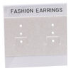 Earring card, flocked plastic, grey and black, 2x2-inch square with "FASHION EARRINGS." Sold per pkg of 100. image number 0