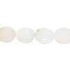 Mother-of-pearl shell 1pkg1, flat oval bead 15 inch 12x10mm image number 0