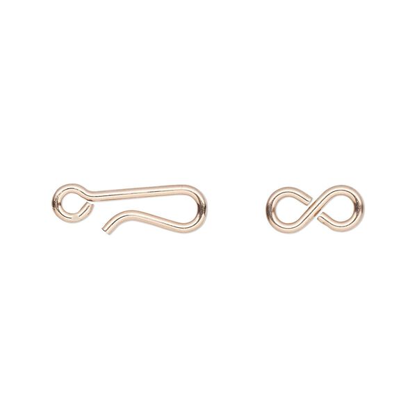 Clasp hook&eye 1pkg1 14Kt rose gold-filled, 11x4.5mm, 1-strand image number 0