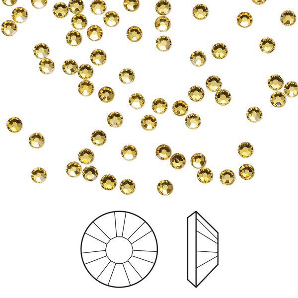 Flat back 1440pk light topaz, Swarovski® hotfix 2.3-2.5mm rose round SS8 2038HF image number 0
