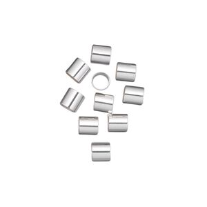 Crimp, sterling silver, 4mm cut tube, 3.5mm inside diameter. Sold per pkg of 10.