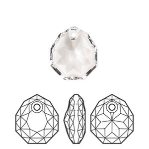 Drop 1pk crystal, Crystal Passions® 16x13.5mm pendant majestic 6436
